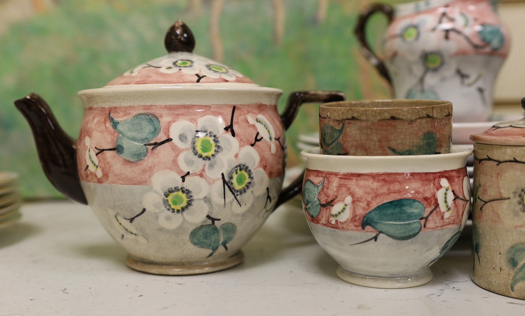 A Mak Merry pottery part teaset
